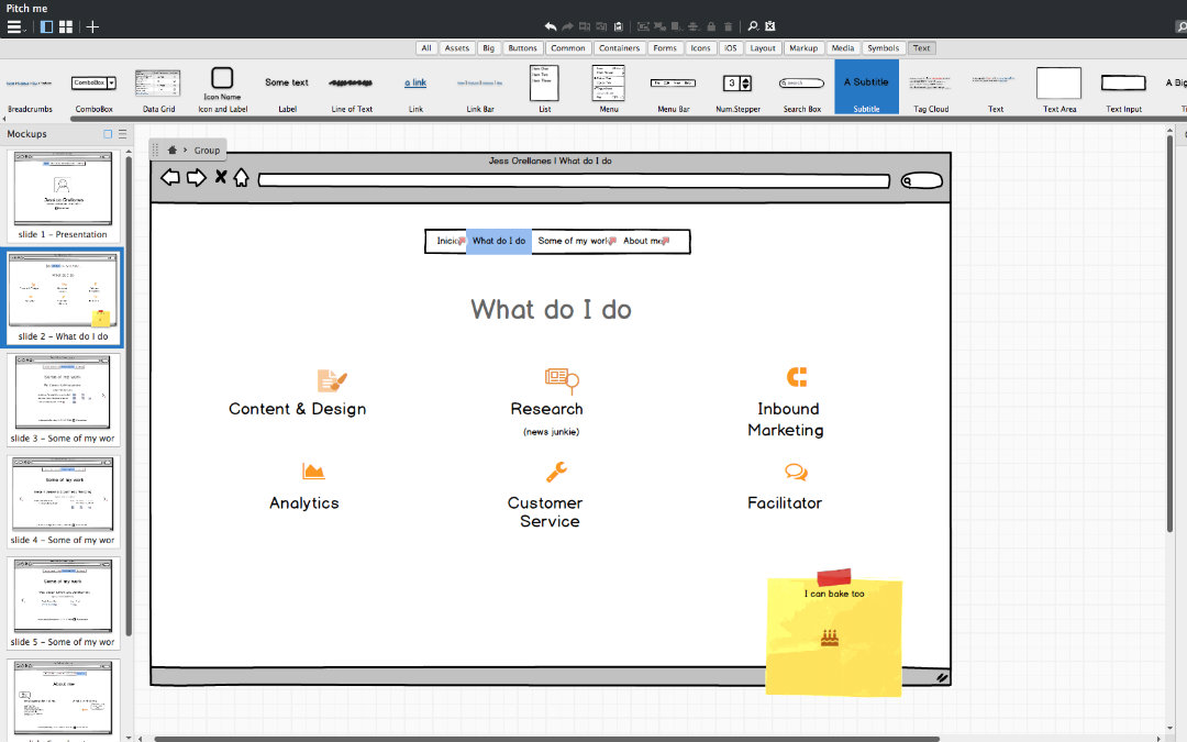 Balsamiq Mockup of Jessica