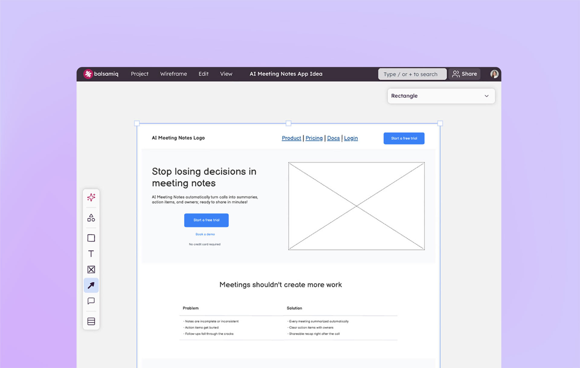 How to wireframe a landing page with Balsamiq