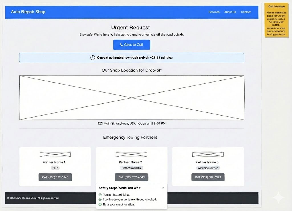 Urgent request wireframe