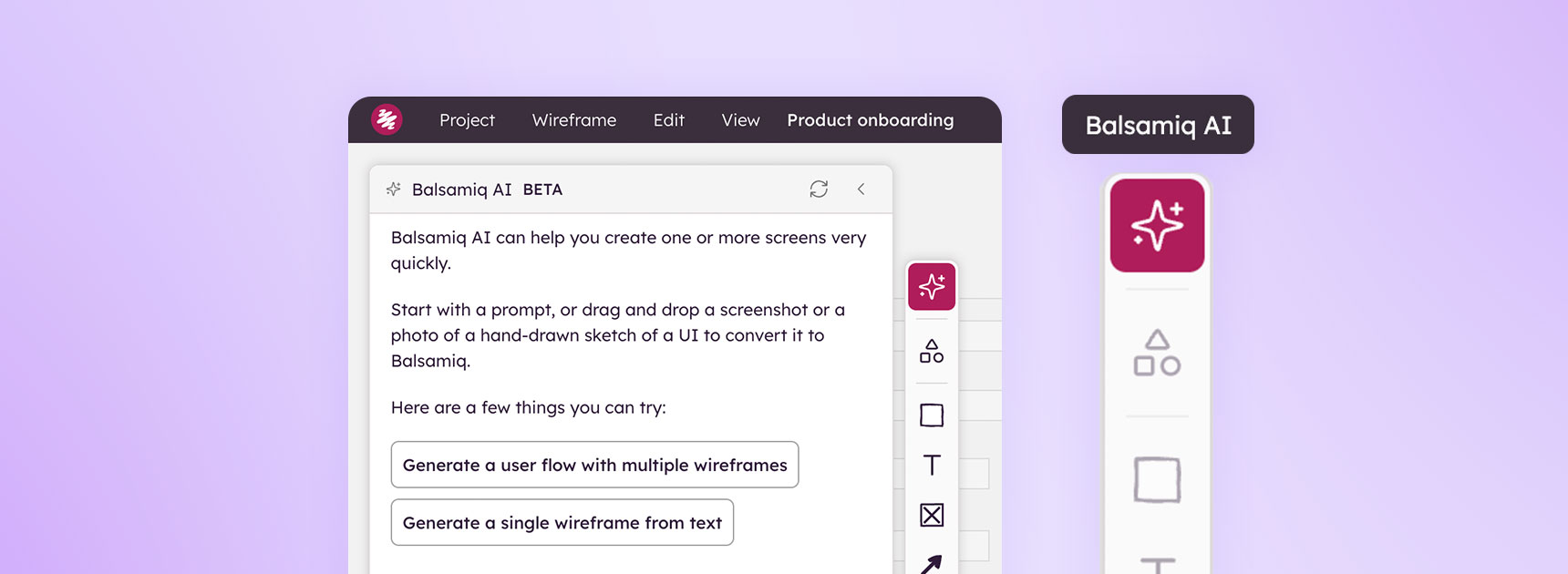Balsamiq AI in the toolbar