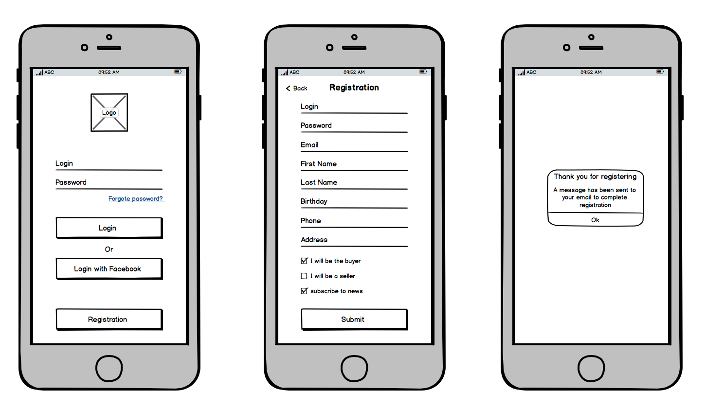 Wireframe App Design