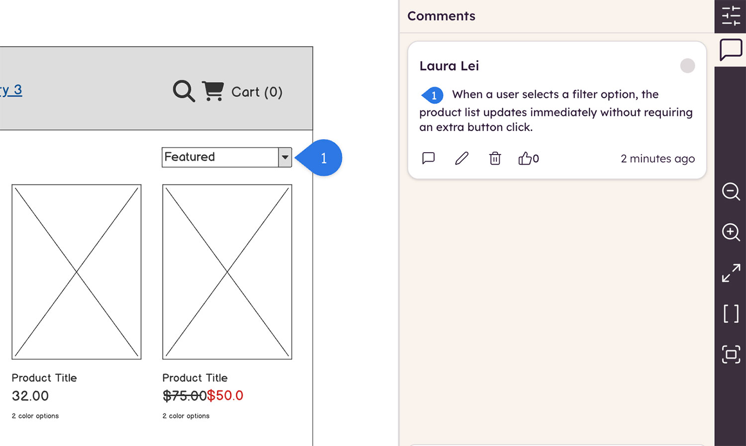 Adding wireframe annotations in Balsamiq using comments