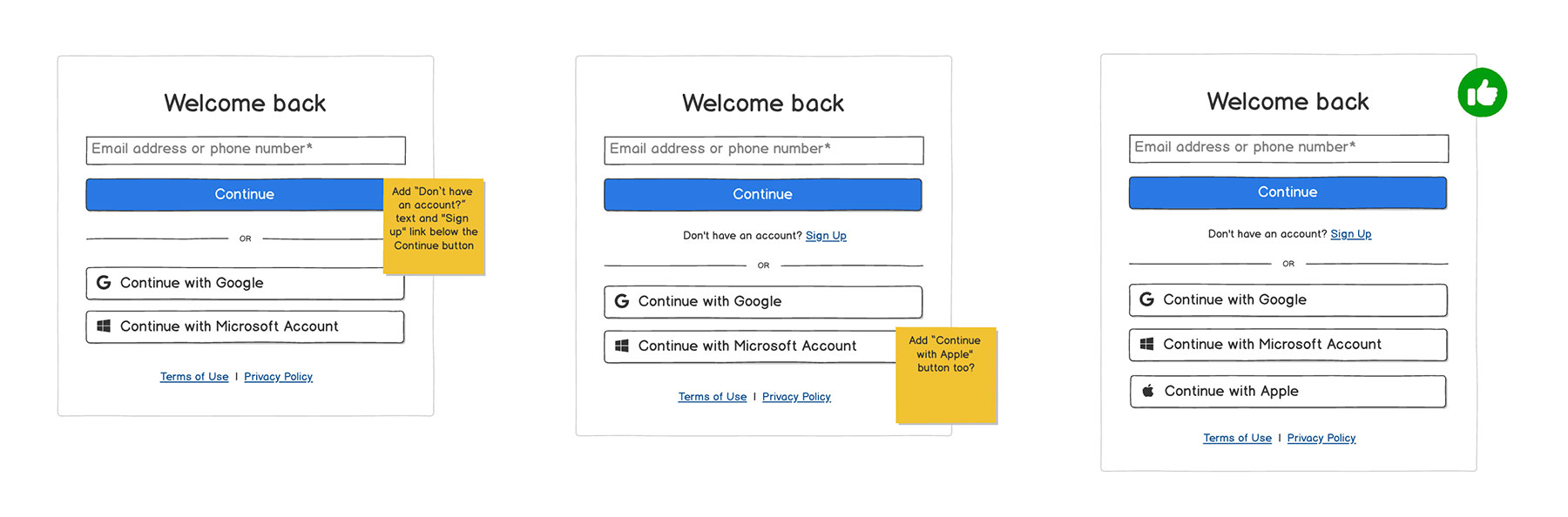 Wireframe annotations throughout the lifecycle of collecting and applying feedback to wireframes.