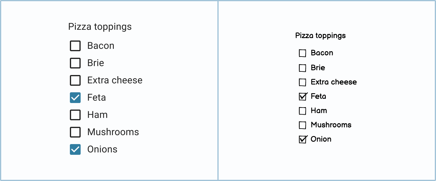 When should checkboxes be used?