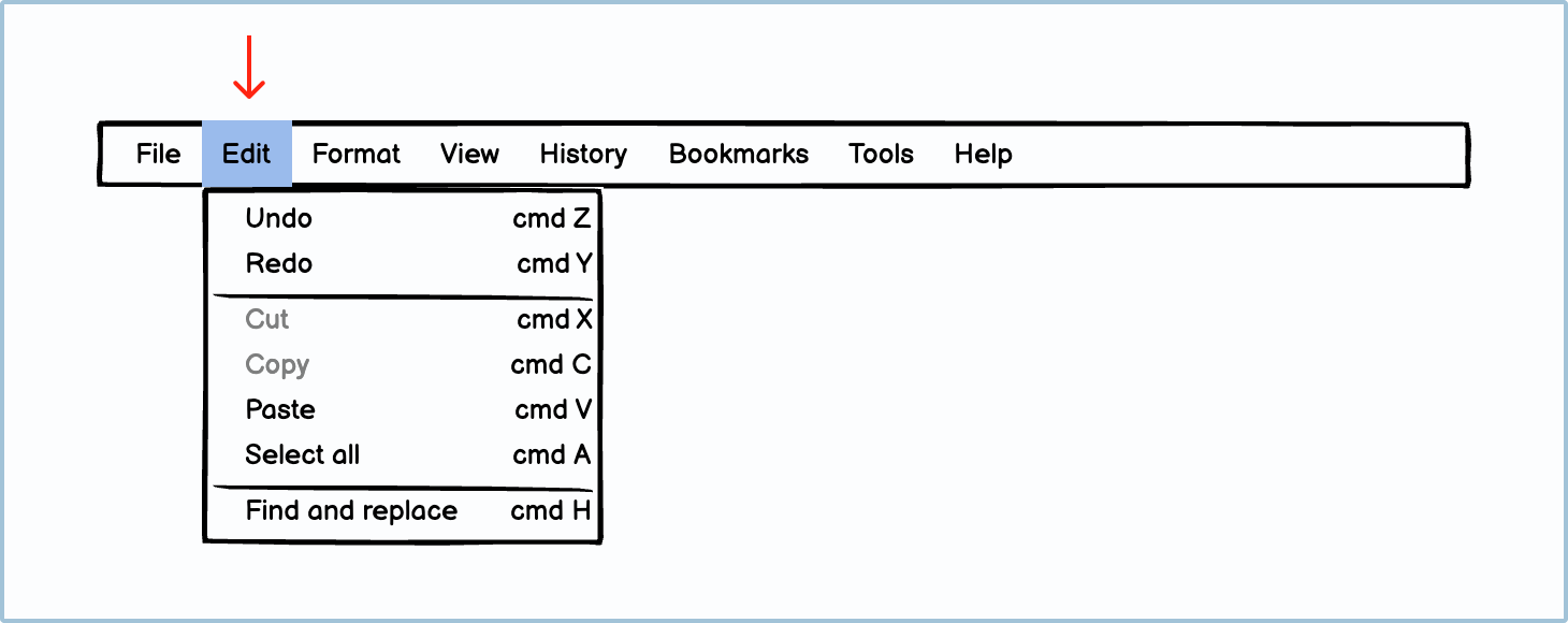 Menu Bar and Menu Guidelines Wireframing Academy Balsamiq