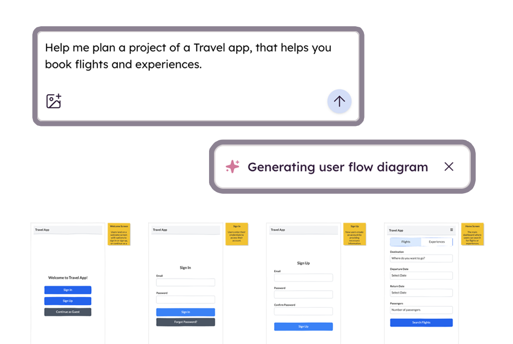 Create wireframes from text prompts
