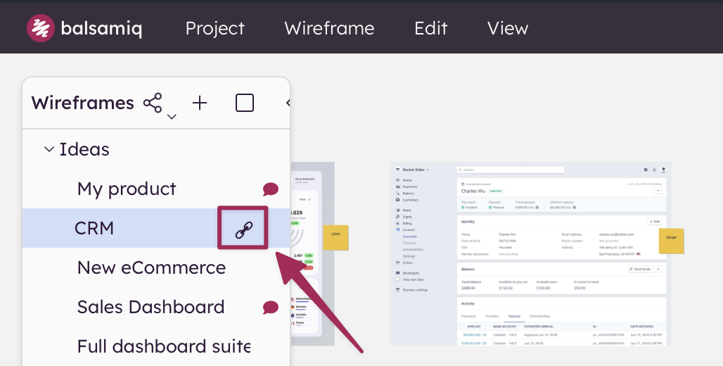 Click the link icon next to a board to copy or update the image link to your clipboard