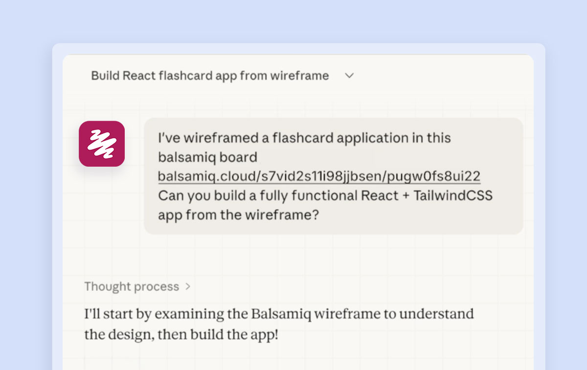 Importing Balsamiq wireframe into Claude